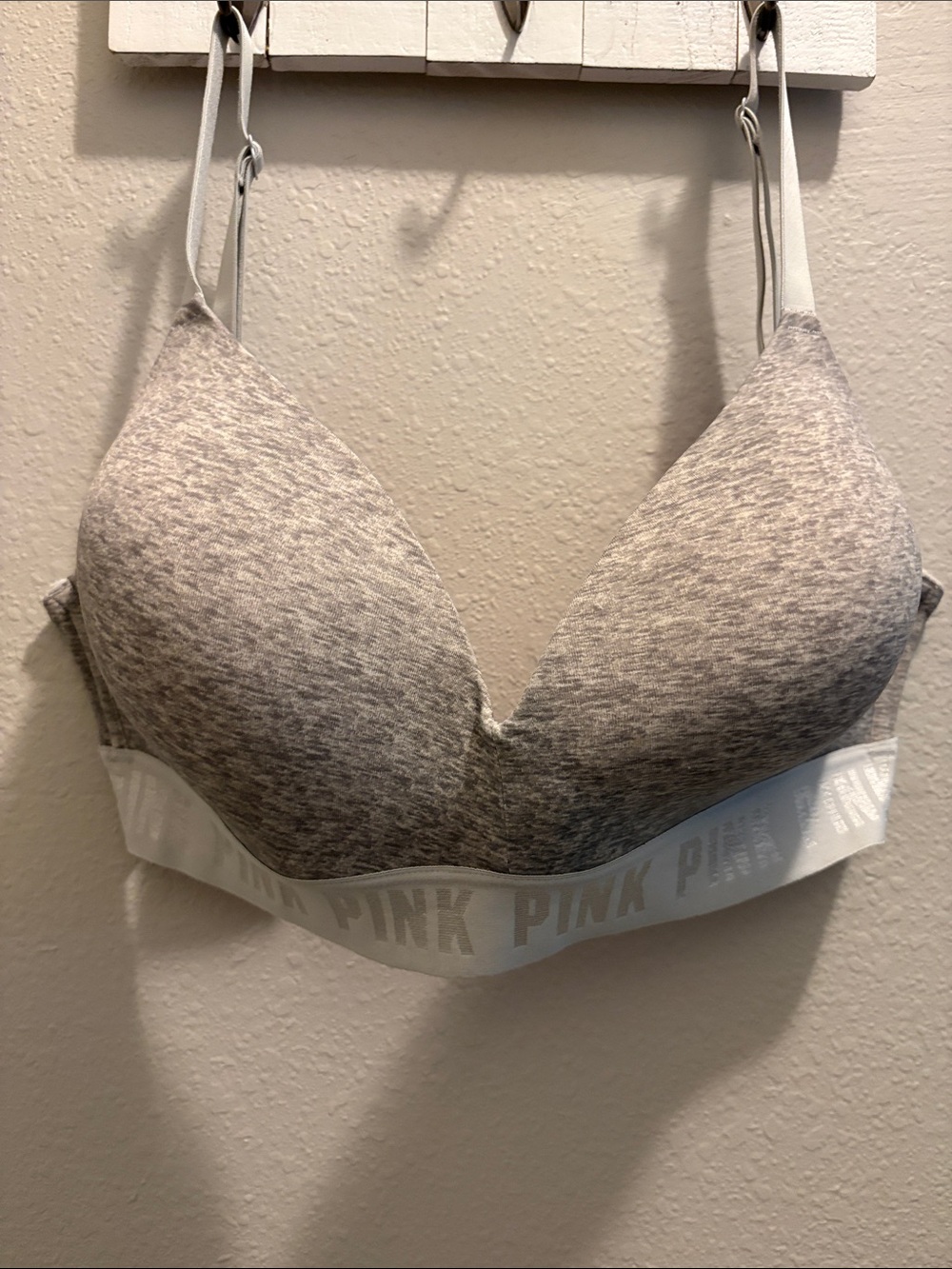PINK Victoria's Secret Light Heather Gray Wireless Bralette